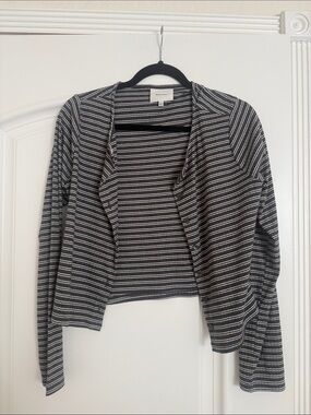 Reformation Black and White Striped Lightweight Cardigan